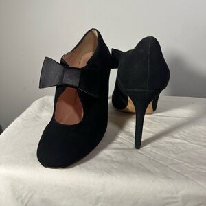 Kate Spade Black Velvet Bow Heels